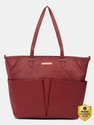 Caprese Ostrich Tote Large Cherry Red Bag