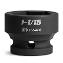 Capri Tools 1-1/16 in. Stubby Impact Socket, 1/2 in. Drive, 6-Point, SAE