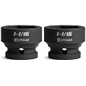 Capri Tools 1-1/16 in. Stubby Impact Socket, 1/2 in. Drive, 6-Point, SAE (Pack of 2)