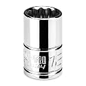 Capri Tools 12 mm Shallow Socket, 3/8 in. Drive, 12-point, Metric