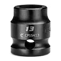 Capri Tools 13 mm Stubby Impact Socket, 1/2 in. Drive, 6-Point, Metric