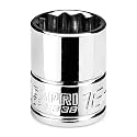 Capri Tools 16 mm Shallow Socket, 3/8 in. Drive, 12-point, Metric
