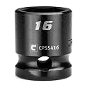 Capri Tools 16 mm Stubby Impact Socket, 1/2 in. Drive, 6-Point, Metric