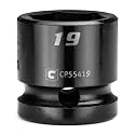 Capri Tools 19 mm Stubby Impact Socket, 1/2 in. Drive, 6-Point, Metric