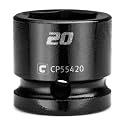 Capri Tools 20 mm Stubby Impact Socket, 1/2 in. Drive, 6-Point, Metric (CP55420)