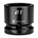 Capri Tools 21 mm Stubby Impact Socket, 1/2 in. Drive, 6-Point, Metric (CP55421)