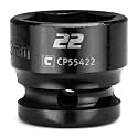 Capri Tools 22 mm Stubby Impact Socket, 1/2 in. Drive, 6-Point, Metric (CP55422)