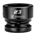 Capri Tools 23 mm Stubby Impact Socket, 1/2 in. Drive, 6-Point, Metric, CP55423