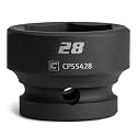 Capri Tools 28 mm Stubby Impact Socket, 1/2 in. Drive, 6-Point, Metric