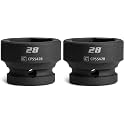 Capri Tools 28 mm Stubby Impact Socket, 1/2 in. Drive, 6-Point, Metric (Pack of 2)