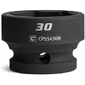 Capri Tools 30 mm Stubby Impact Socket, 1/2 in. Drive, 6-Point, Metric (Pack of 5)
