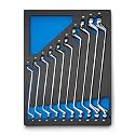 Capri Tools 75-Degree Deep Offset Double Box End Wrench Set, 6 to 24 mm, Metric, 10-Piece with Mechanic's Tray