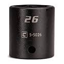 Capri Tools Shallow Impact Socket, 1/2-Inch Drive, 6-Point, Metric (26 mm)