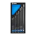 Capri Tools WaveDrive Pro Combination Wrench Set, 5/16 to 3/4 in., SAE, 8-Piece with The Mechanic's Tray