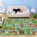 Capslpad Green Car Road Kid Rug Carpet