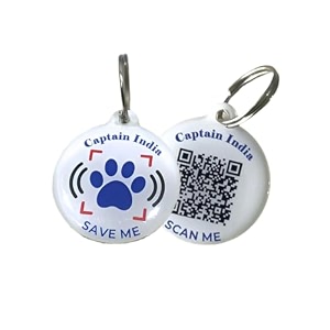 captain india39s pvc nfc qr tag secure pet tracking for dogs amp cats  qr tracker for pets  pet safety tracker  keep them safe amp sound instantly scan for peace of mind
