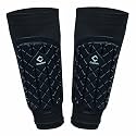 Captain Sleeve Shinguards with Polyurethane Protection Leg Guards for Men and Women, Breathable Lycra Net, 2-Pack (X Large)
