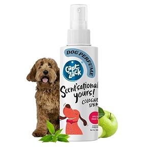 captain zack 2-in-1 scentsationally yours  dog amp cat cologne  odour control with healthy coat  for all breeds  apple amp green tea  100ml  alcohol free  keeps pet fresh  natural daily use spray