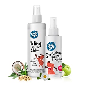 captain zack combo  bling on the shine nourishing dry shampoo 250 ml  scentsationally yours perfumecolognedeodorantsmell remover spray for dogs amp cats100 ml  pack of 2 