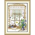 CaptainCrafts Cross Stitch Kits for Adults Counted 14CT Summer Home Decor