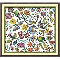 CaptainCrafts Cross Stitch Kits Stamped Cross Stitch Printed Fabric Cross Stitching DIY Art DMC Needlecrafts Embroidery Kit for Adults (Preprinted 14CT, Birds' Twitter and Fragrance of Flowers)