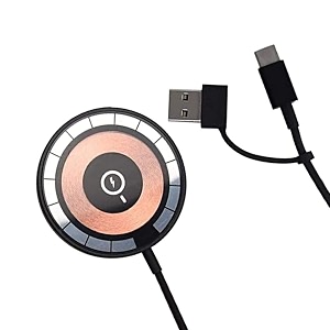 15w magnetic mag-safe wireless charger with dual usb connector for iphone 15 15 plus 15 pro 15 pro max 14 14 plus 14 pro 14 pro max iphone 13 and iphone 12 series mt500ec-t20