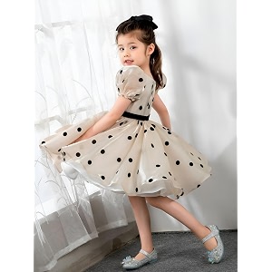 Captivating Polka Dot Printed Baby Frock Elegant