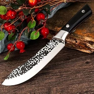 stainless steel damascus sharp knives meat cleaver chef knife multifunction butcher knife chinese cleaver heavy duty chopper meat cutting damascus pattern set of 1
