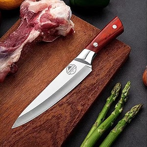 stainless steel japanese chef knife set professional kitchen knives sharp ergonomic handle brown