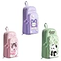 Capybara Pencil Case 3 Compartment Cute Aesthetic Pencil Case for Girls Large Capacity Pen Pencil Pouch Multifunctional Stationery Organizer for School Office