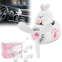 Car Air Freshener Cute Cartoon Rabbit Pilot Car Diffuser Rotating Propeller Automotive Air Outlet Fan Creative Car Perfume Decoration Cool Car Accessories