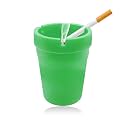 Yourkar Car Ashtray, Smokeless Smellproof Self-Extinguishing Auto Ashtray, Portable Mini Vehicle Cigarette Trash Can for Home Office, Universal Car Ashtray Fits Most Cup Holder (Green)