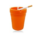 Yourkar Car Ashtray, Smokeless Smellproof Self-Extinguishing Auto Ashtray, Portable Mini Vehicle Cigarette Trash Can for Home Office, Universal Car Ashtray Fits Most Cup Holder (Orange)
