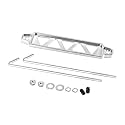 Car Battery Hold Down Bracket, Aluminum Alloy 5-Hole Battery Tie Down Holder with Stainless Steel J Bolt, Triangular Automotive Hold Lock Tray Accessories, Universal for SUV RV Sedan (Siver)