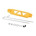 Car Battery Hold Down Bracket, Aluminum Alloy 3-Hole Battery Tie Down Holder with Stainless Steel J Bolt, Triangular Automotive Hold Lock Tray Accessories, Universal for SUV RV Sedan (Gold)