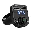 Car Bluetooth- CAR X8 FM Transmitter Car Kit for Hands Free Call Receiver/Stereo Music Player/TF Card/Aux Mobile Connector and USB Mobile Charger for All Smartphones - (Black)