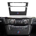 Car CD Panel Cover Decal Carbon Fiber Trim Sticker fits for BMW E90 E92 E93 2005 2006 2007 2008 2009 2010 2011 2012 Accessories (Style B)