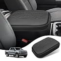 Car Center Console Cover for Chevy Silverado GMC Sierra 2019-2026/Tahoe & Suburban & Yukon 2021-2026 PU Armrest Cover Console Pad Interior Accessories, Anti-Scratch Black, Bucket Seat Only
