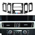 Car Center Console Panel Trim AC Vent Air Conditioner Sticker Carbon Fiber Decal fits for BMW E90 E92 E93 2005 2006 2007 2008 2009 2010 2011 2012 Accessories