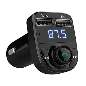 car charger x8 bluetooth fm transmitter for car dual usb charger 31a and 1a wireless audio adapter with led display