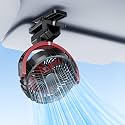 Car Clip on Fan for Sun Visor Handle, 2000Mah Rechargeable Battery Powered Usb Fans That Blow Cold Air, Portable Car Cooling Fan for Cars without Ac, for Vehicle, Van, Suv, Rv, Truck, Red