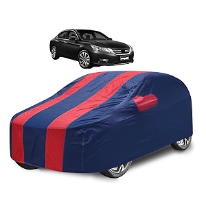 car cover compatible with accord model-2011-2021 with mirror pocket water resistant triple stitched accord car cover- navy-red
