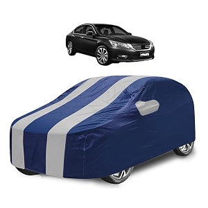 car cover compatible with accord model-2011-2021 with mirror pocket water resistant triple stitched accord car cover- navy silver