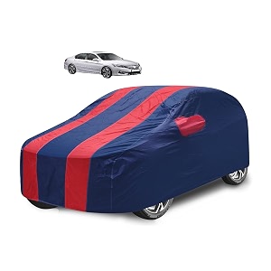 car cover compatible with accord model-2021-till date with mirror pocket water resistant triple stitched accord car cover- navy-red