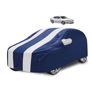 car cover compatible with accord model-2021-till date with mirror pocket water resistant triple stitched accord car cover- navy-white