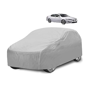 car cover compatible with accord model-2021-till date with mirror pocket water resistant triple stitched accord car cover- plain silver