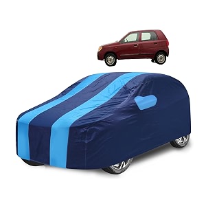 car cover compatible with alto 800 with mirror pocket water resistant triple stitched alto 800 car cover- navy-blue