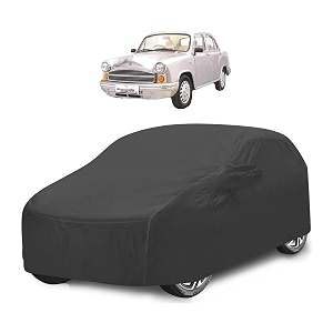 car cover compatible with ambassador with mirror pocket water resistant triple stitched ambassador car cover- grey