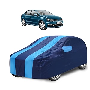car cover compatible with ameo with mirror pocket water resistant triple stitched ameo car cover- navy-blue