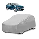 Car Cover Compatible with Ameo with Mirror Pocket, Water Resistant, Triple Stitched, Ameo Car Cover- Plain Silver
